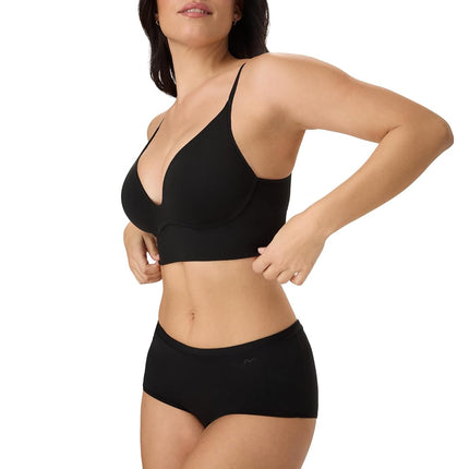 Maidenform Soutien-gorge sans coutures rehausseur pour femme, sans armatures, coupe longue convertible de style débardeur, noir, grande taille