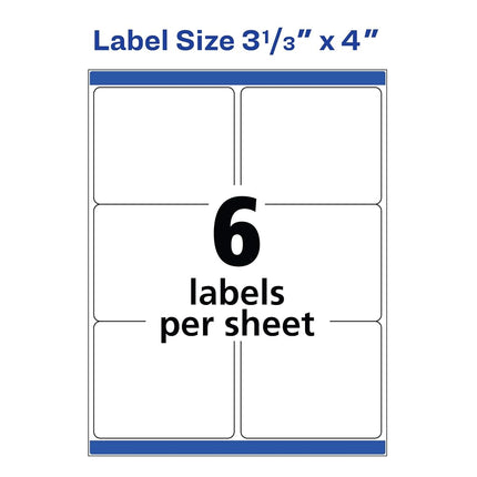 Avery Shipping Labels with TrueBlock Technology for Inkjet Printers , 3-1/3" x 4", Case Pack of 5 (8164)