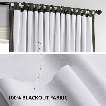 HPD Half Price Drapes Signature Velvet Thermal Blackout Curtains for Living Room 96 Inch Long (1 Panel) Rod Pocket Insulated Blackout Curtains for Bedroom Window Curtains, 100W x 96L, Gunmetal Grey