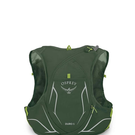 Chaleco de hidratación para correr Osprey Duro 6L para hombre con depósito Hydraulics, Seaweed Green/Limon, Small