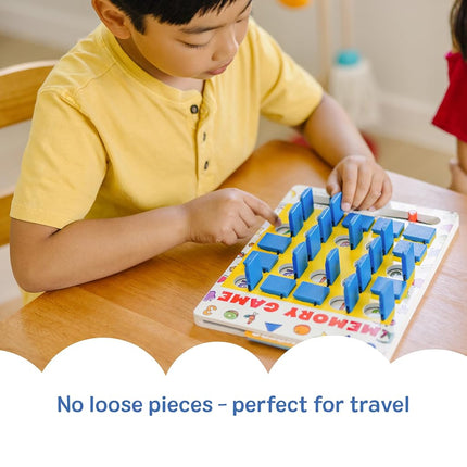 Melissa & Doug Flip to Win Travel Memory Game - Wooden Game Board, 7 Double-Sided Cards