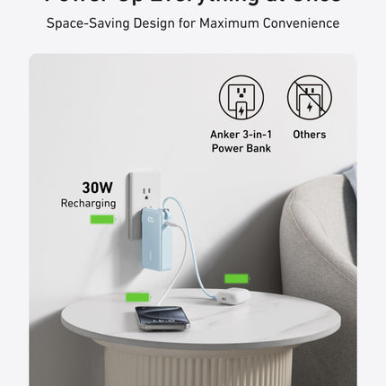 Anker Power Bank (10K, Fusion, Built-In Cable)