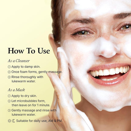 FULLY Lemon Vita Bubble Mask Cleanser 150ml, Gel-to-Foam Face Wash