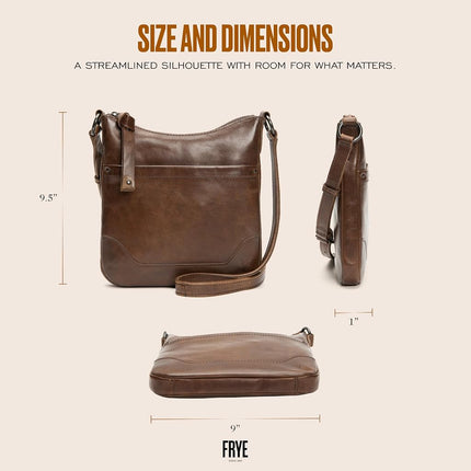FRYE Women's Melissa Swing Pack Zip Crossbody Bag Cross Body, Dark Brown, One Size