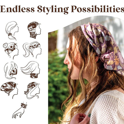 Karma Bird Headband for Women - Wide - Fabric Headband and Stretchy Hair Scarf, Bird Blue