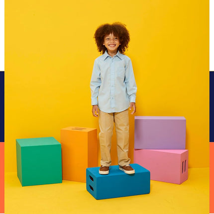 French Toast Boys Long Sleeve Classic Dress Shirt, Yellow, Small