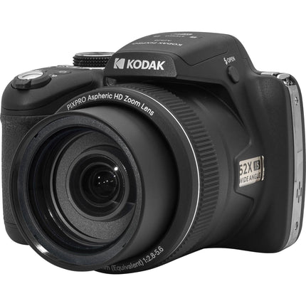 Cámara digital Kodak PIXPRO AZ528 (negra) paquete con tarjeta de memoria de 32GB + estuche para cámara + billetera para tarjetas de memoria + protectores de pantalla + accesorios