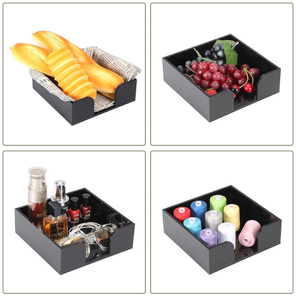 Sumnacon Square Acrylic Napkin Holder - Stylish Black Luncheon Napkin Holders for Dining Table Countertop Kitchen, Decorative Napkin Holder Basket for Picnic Wedding Party Restaurant Office Hotel