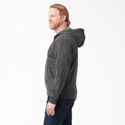 Dickies Men's Full Zip Fleece Hoodie Jacket, Dark Heather, L