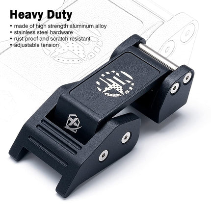 Xprite Aluminum Hood Latches with Star, Adjustable Hood Latch Catches Kit Compatible with 2007-2018 Jeep Wrangler JK JKU & 2018-2025 Jeep Wrangler JL JLU & 2020+ Gladiator JT, 1 Pair