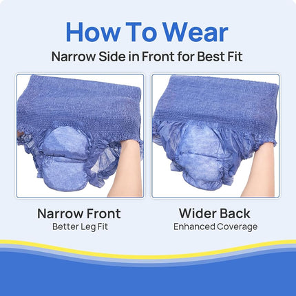 SUNKISS Ultra Thin Men’s Incontinence Underwear, Large, Blue, 36 Count