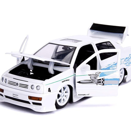 Jada 253203025 The Fast And The Furious 1:24 F&F Jesses VW Jetta, White/Blue