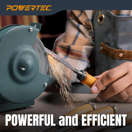 POWERTEC 15514 Aluminum Oxide Grinding Wheel 36 Grit, 6" x �" with 1/2" Arbor