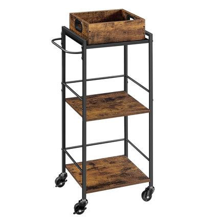VASAGLE 3-Tier Kitchen Serving Cart with Removable Tray, on Wheels