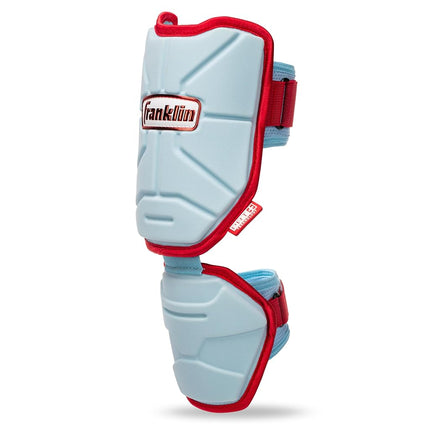 Franklin Sports Baseball Elbow Guard - PRT Series Adult Baseball + Softball Shield for Batting - Protective Elbow + Forearm Pad - Right + Left Hand Hitters - White/Gold - One Size - Adult