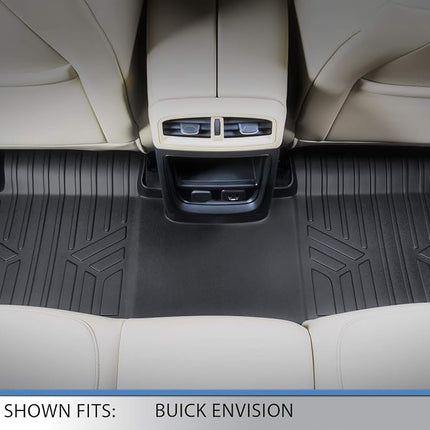 SMARTLINER Alfombrillas de Piso Ajuste Personalizado 2 Filas y Juego de Forro de Carga Negro para Buick Envision 2016-2019
