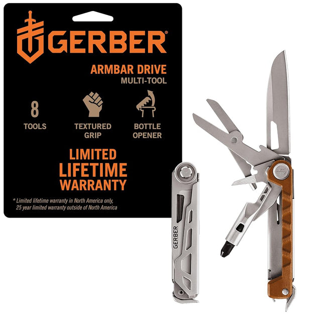 Gerber Gear 31-003567 Armbar Drive Multitool with Screwdriver Pocket Knife 2.50 in Blade Orange