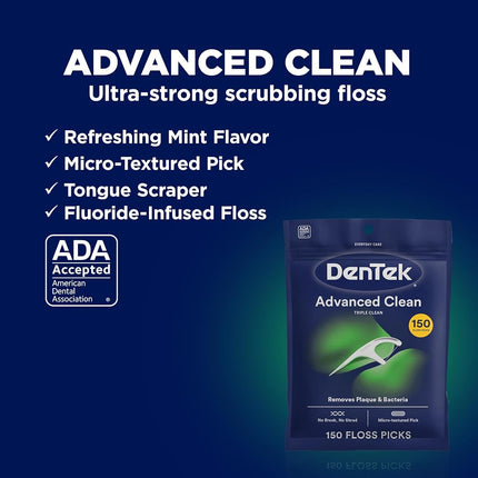 DenTek Triple Clean Dental Floss Picks, 150 Pack