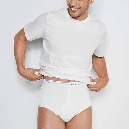 Slip classique taille haute Jockey pour hommes - Lot de 3 - Blanc - 42