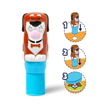 Melissa & Doug Sticker WOW!™ 24-Page Activity Pad and Sticker Stamper, 300 Stickers, Arts and Crafts Toy Collectible Character – Dog Creative Play Travel Toy for Girls and Boys 3+ - FSC Certified