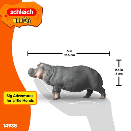 Schleich Wild Life -Hippopotamus Toy -Hippo Figurine - Kids Ages 3+ | 14938