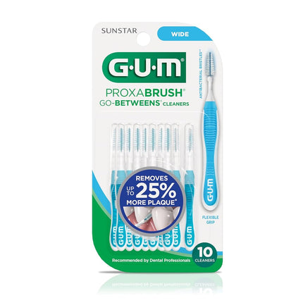 GUM Proxabrush Go-Betweens Interdental Brushes, Wide, 10 Count
