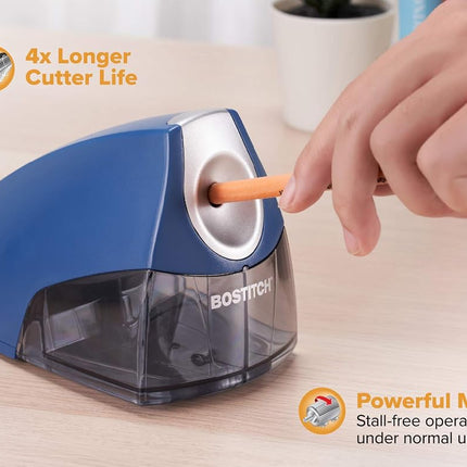 Bostitch Office Personal Electric Pencil Sharpener, Powerful Stall-Free Motor, High Capacity Shavings Tray, 7Yr Warranty, Navy Blue (EPS4-KTBLUE)