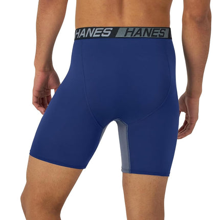 Hanes Men's X-Temp Total Support Pouch Boxer Brief, Anti-Chafing, Moisture-Wicking Underwear, Multi-Pack, Long Leg-Assorted, L (Pack of 3)