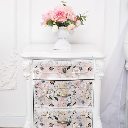 Prima Re-Design Decoupage Decor Tissue Paper 19"X30"-Blush Floral REDTP-52388