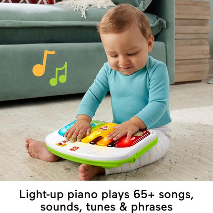 Fisher-Price Portable Baby Chair Kick & Play Deluxe Sit-Me-Up Seat with Piano Learning Toy & Snack Tray for Infants to Toddlers