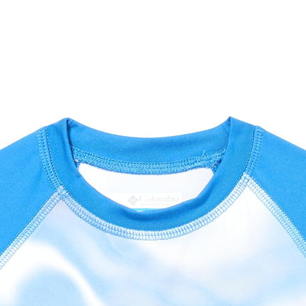 Columbia Toddler Unisex Sandy Shores Estampado Manga Larga Protector Solar, Camel Claro Corriente Submarina/Índigo Brillante, 2T