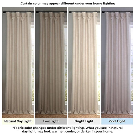 HPD Half Price Drapes Faux Linen Textured Room Darkening Curtains for Bedroom 96 Inches Long (1 Panel), 50W X 96L Curtains for Living Room Home Decor, Thatched Tan