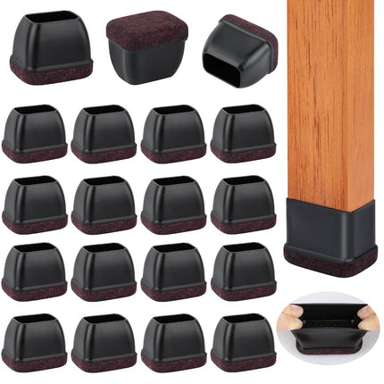 32 Pcs Rectangle Chair Leg Floor Protectors, Silic