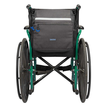ZHCHG Wheelchair Bag, Wheelchair Backpack with Cup Holder, Wheelchair Bag to Hang on Back, Electric & Wheel Chair Accessories, Large Storage Bag for Walker Rollator