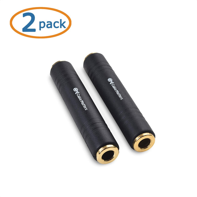 Cable Matters 2-Pack 1/4 Coupler TRS Extension Adapter (1/4? TRS Female to Female Adapter)
