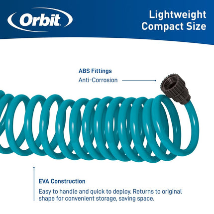 Orbit 26381 Coil Garden Hose, 25 ft, Blue