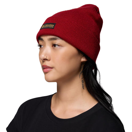 Columbia Unisex City Trek Heavyweight Beanie, Beanie, Red Dahlia, Heritage, O/S