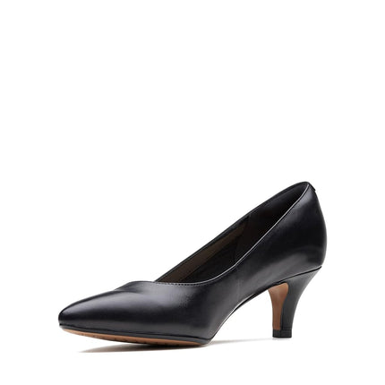 Clarks Women's Linvale Jerica Pump, Black Leather, 6 UK Wide