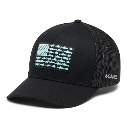 Columbia Unisexo PFG Fish Flag Malla Gorra, Negro/Negro, Grande/Extragrande, Negro/Negro, Grande-Extragrande