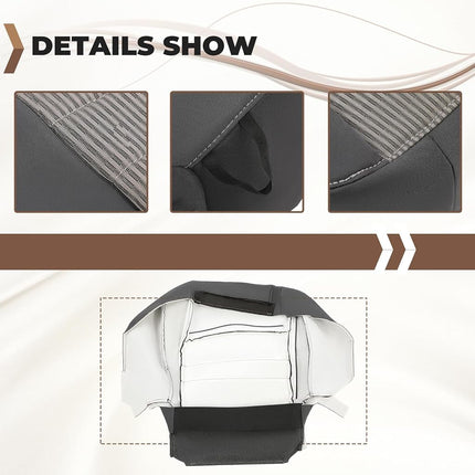 ECOTRIC Car Seats Cover, Driver Side Bottom Cloth Seat Cover for 2009 2010 2011 2012 Dodge Ram 1500 SLT - LH Side Dark Gray