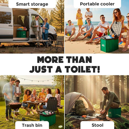 Keystone Peak Portable Camping Toilet – Foldable Travel Potty for Adults | Compact & Sturdy Porta Potty for Camping, Hiking, Car Trips & Emergencies – Comfort Anywhere
