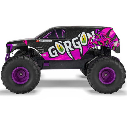 ARRMA RC Truck 1/10 Gorgon 2 Wheel Drive RTR Brushed Monster Truck Battery & Charger Included Purple ARA3230ST4