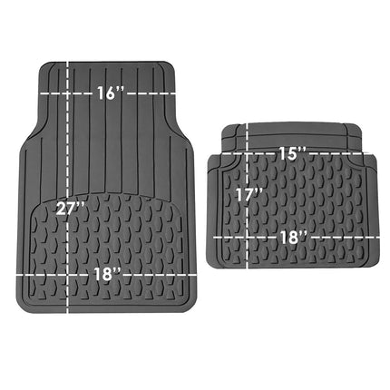 FH Group Automotive Floor Mats - Heavy-Duty Rubber Floor Mats for Cars, Universal Fit Full Set, ClimaProof Floor Mats, Trimmable Floor Mats For Most Sedan, SUV, Truck Floor Mats Gray