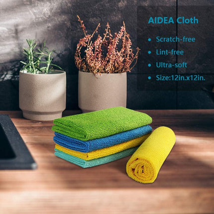 AIDEA Microfibre Cleaning Cloth Lint Free Washable Pack of 24 30x30cm