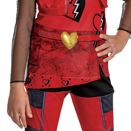 Descendants Red Costume for Kids, Official Disney Descendants The Rise of Red Costume Jumpsuit, Wig not Included, Child Size (10-12)