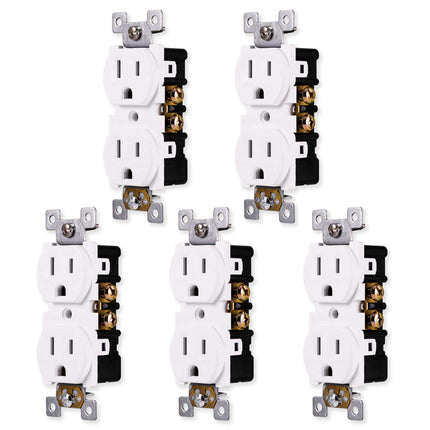 GE 5 Pack Duplex Grounding Socket in Wall Socket, 