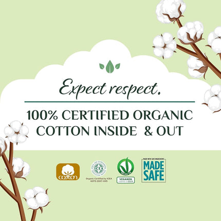 Organyc Baby Nappy Liners - 100% Certified Organic Cotton - Sensitive Skin - Fits All Brands and Sizes of Nappies Except Newborn - Pack of 20