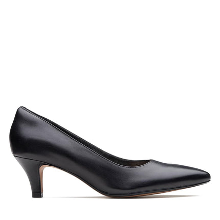 Clarks Women's Linvale Jerica Pump, Black Leather, 6 UK Wide