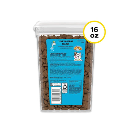 TEMPTATIONS Classic Crunchy and Soft Cat Treats Tempting Tuna Flavor, 16 oz. Tub