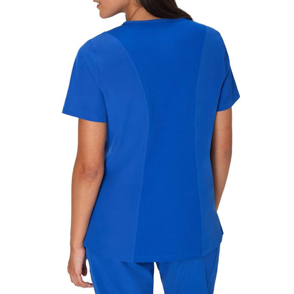 Hanes Women's Scrubs Healthcare Top, Moisture-Wicking Stretch Scrub Shirts, Ribbed Back Panel, Royal Blue, XL